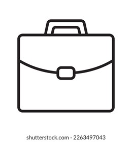 Business bag icon, briefcase vector icon. Suitcase, portfolio symbol, linear style pictogram isolated on white.