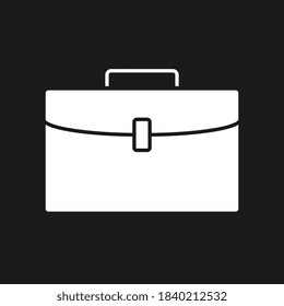 Business bag icon isolated on black background, flat style.