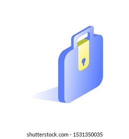 business bag icon isolated white background. Vector 3d isometric, color web icons set, new flat style. Creative illustration, idea for infographics.