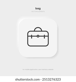 Business bag thin line icon on the white background. Money, pay, payment, cash operations, currency, exchange, savings, bank cards, currency, banking icons