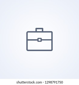 Business bag, vector best gray line icon on white background, EPS 10