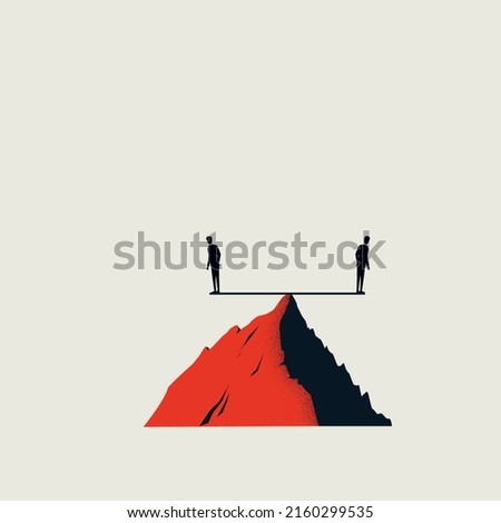 Business balance and cooperation vector concept. Symbol of value, success, equality. Minimal design eps10 illustration