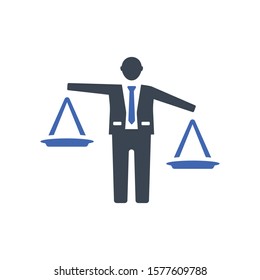 Business balance icon, Vector graphics