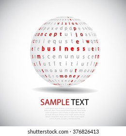 business ball with business terms