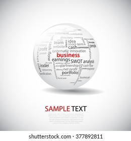 business ball with business terms