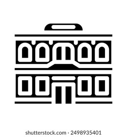 business bank building glyph icon vector. business bank building sign. isolated symbol illustration