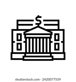 business bank building line icon vector. business bank building sign. isolated contour symbol black illustration