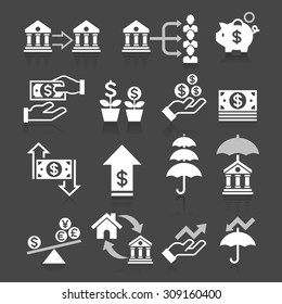 Business banking concept icons set. Vector illustrations.