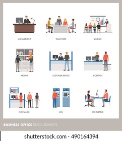 Business and banking concepts: business people working in the office and customers