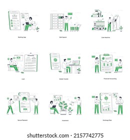 Business and Banking Flat Illustrations

