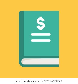 Business and Banking icon, Financial book journal and report flat design vector