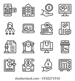 Lineares Icons für Unternehmen und Banken