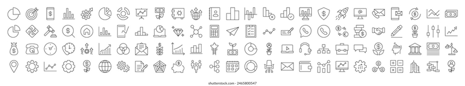 Business and Banking Modern Linear Icons. Perfect for design, infographics, web sites, apps