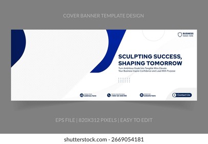 Business banner with abstract background elements and photo placeholder. Great for creative agencies and corporate branding