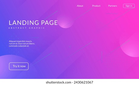 Business Banner. Dark Technology Illustration. Purple Vibrant Frame. Music Layout. Flat Spectrum Template. Gradient Ui. Paper Landing Page. Pink Business Banner