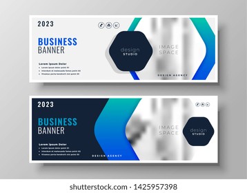 business banner design in blue theme