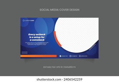 business banner design. cover social media template with image space.