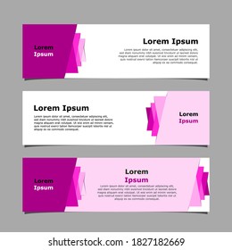 Business banner design with pink folds that is abstract, modern, simple and minimalist, perfect for corporate promotions and advertising
