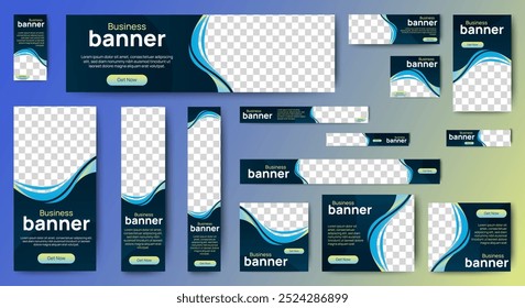 Business banner design template. Online web advertising banner. vector	