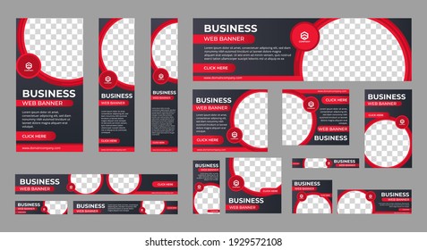 Business banner design web template Set, Horizontal header web banner. Modern red cover header background for website design, Social Media Cover ads banner, flyer, invitation car. vector EPS 10