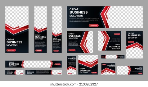 Business banner design web template Set, Horizontal header web banner. Black and red. cover header background for website design, Social Media Cover ads banner, flyer, invitation card	