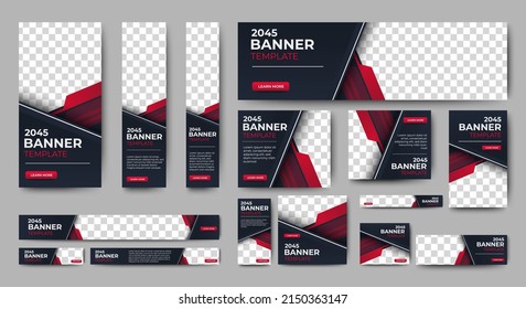 Business banner design web template Set, Horizontal header web banner. Modern Gradient Blue and yellow cover header background for website. Social Media Cover ads banner, flyer, invitation card