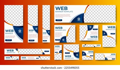 Business banner design web template Set, Horizontal header web banner. Blue and White. cover header background for website design, Social Media Cover ads banner, flyer, invitation card