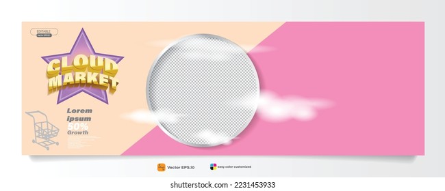 business banner design,cloud market concept vector illustration