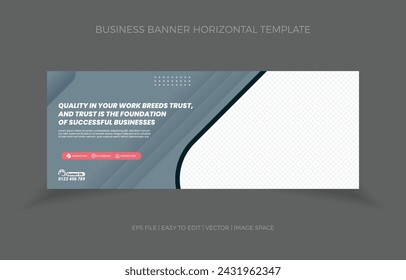 Business banner horizontal design template. Image space replacement for picture. social media website brochure header and footer email