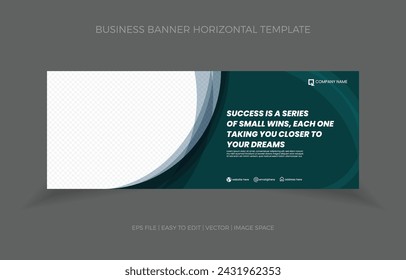 Business banner horizontal design. template design with image space replacement.