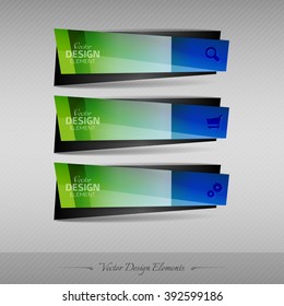 Business banner for infographic, web design, apps. Vector design elements. Full color stickers.