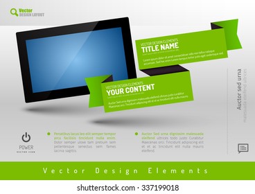 Business banner with modern display. Vector design elements for presentations, flyers, brochures, websites.