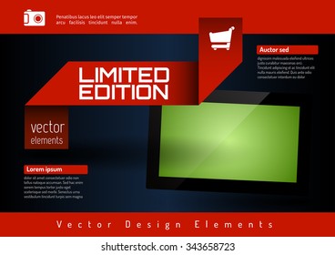 Business banner with modern display. Vector design elements for presentations, flyers, brochures, websites.