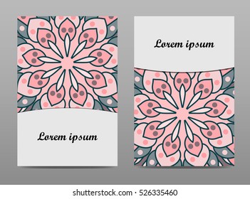 Business banner. Ornamental floral mandala pattern.  