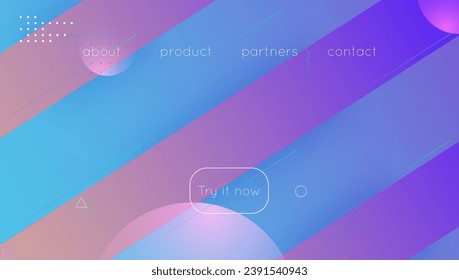 Business Banner. Paper Technology Texture. Blue Techno Poster. Abstract Flyer. Wavy Geometry Composition. Geometric Ux. Neon Landing Page. Pink Business Banner