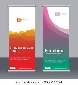 Business banner roll up set standee banner template Modern banner.