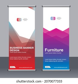 Business banner roll up set standee banner template Modern banner.