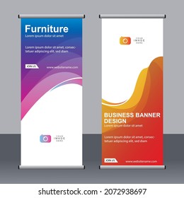 Business banner roll up set standee banner template Modern banner.