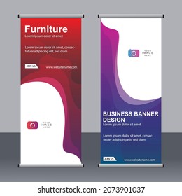 Business banner roll up set standee banner template Modern banner.