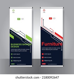 Business banner roll up set standee banner template Modern banner.