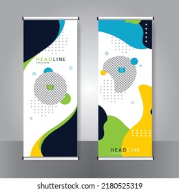 Business banner roll up set standee banner template Modern banner.