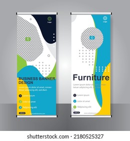 Business banner roll up set standee banner template Modern banner.