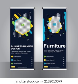 Business banner roll up set standee banner template Modern banner.