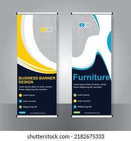 Business banner roll up set standee banner template Modern banner.