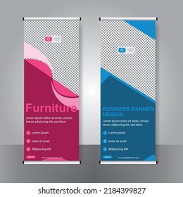 Business banner roll up set standee banner template Modern banner.