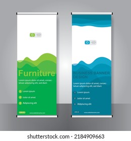Banner de negocios enrollar la plantilla de banner estándar Banner moderno.