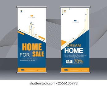 Business banner roll up set, standee banner template, Modern banner.
