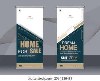 Business banner roll up set, standee banner template, Modern banner.