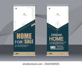 Business banner roll up set, standee banner template, Modern banner.