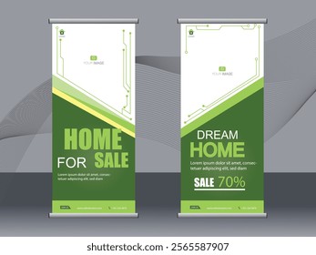 Business banner roll up set, standee banner template, Modern banner.